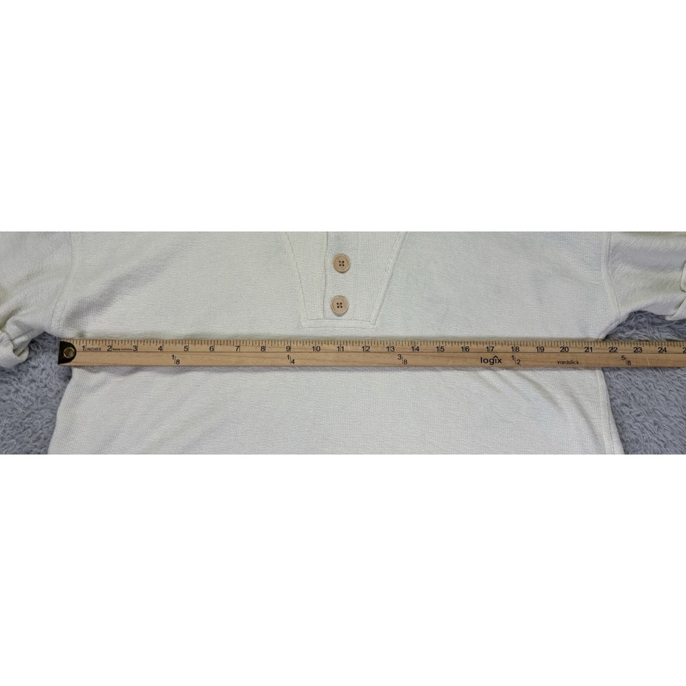 Universal Thread Womens Medium Short Sleeve Top Boxy Terry Cloth Ivory Lagenlook - Picture 6 of 8
